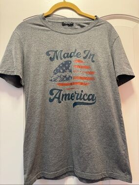 Made In America Short Sleeve Graphic Tee - Gray